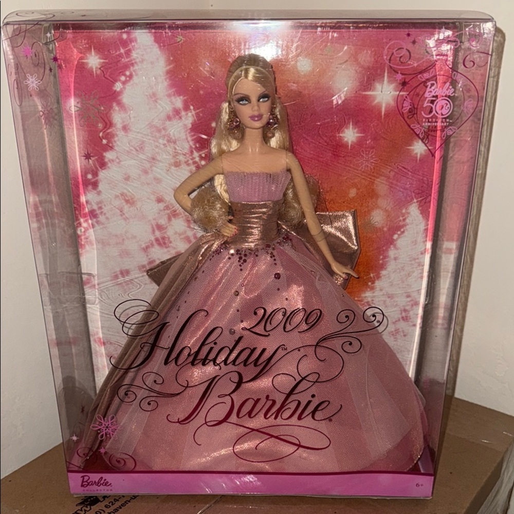 2009 Holiday Doll in Pink Gown Celebrating “Barbie” dolls 50th  anniversary